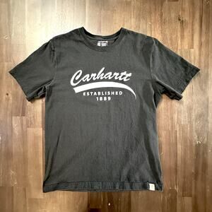 Carhartt Shirt Mens Medium Black Relaxed Fit 1889 Graphic TK5714 Heavy Weight